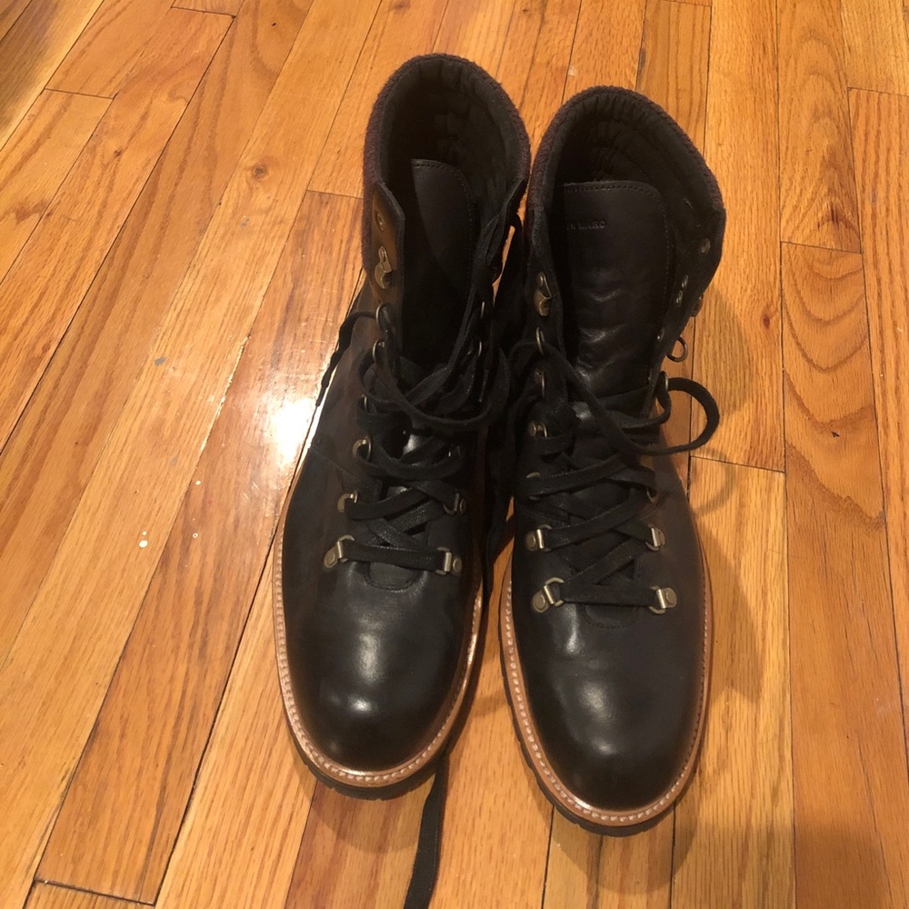 Andrew Marc black leather boots